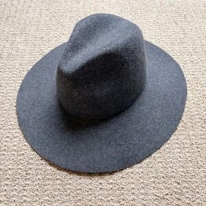 Olive & Pique Charcoal Grey Wool Felt Wide Brim Fedora Hat